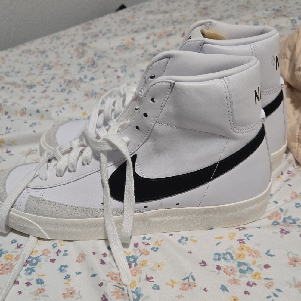 Nike White and Black High-Top Sneakers